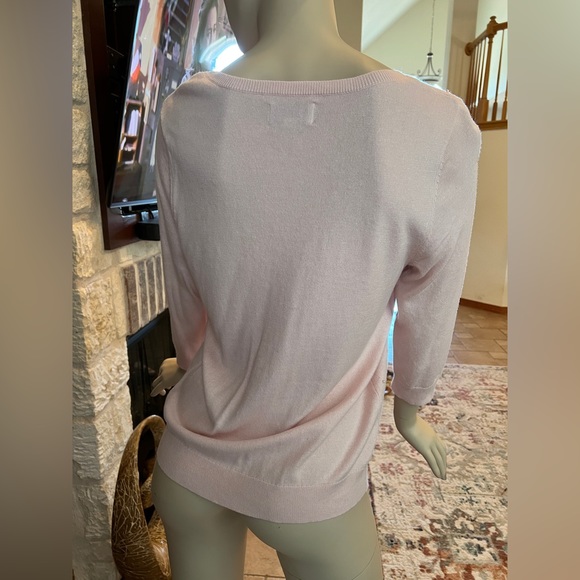 Elle Pearl Embellished Pink Sweater Size Large - Picture 4 of 9